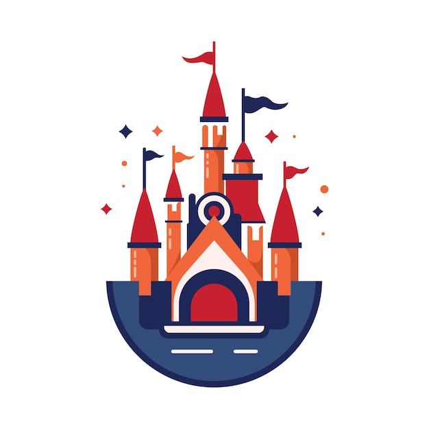 Premium Vector | Cartoon castle funny vector illustration childish icon ...