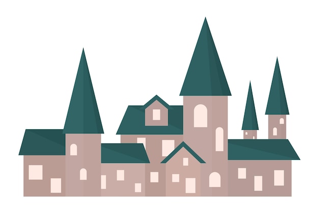 Cartoon castle with towers