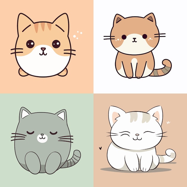 Premium Vector | A cartoon of a cat and a cat.