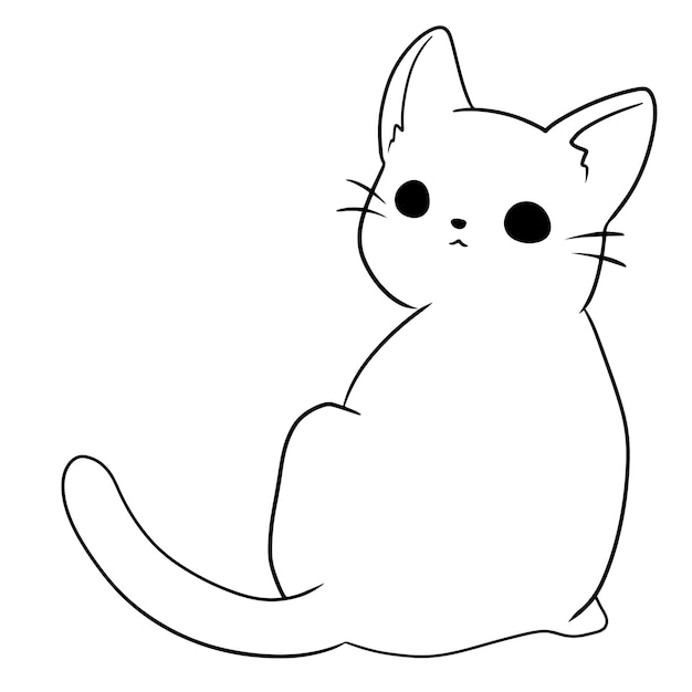 Cartone animato gatto carino animale doodle kawaii anime colorazione pagina carino illustrazione clip art carattere