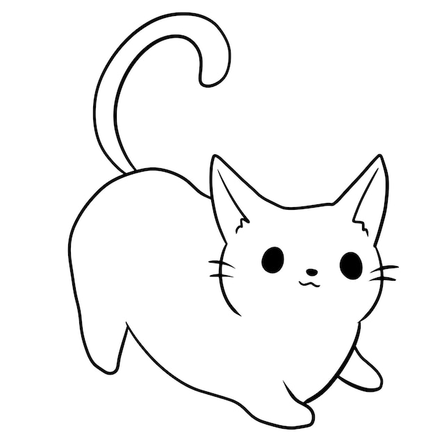 Vettore cartone animato gatto carino animale doodle kawaii anime colorazione pagina carino illustrazione clip art carattere