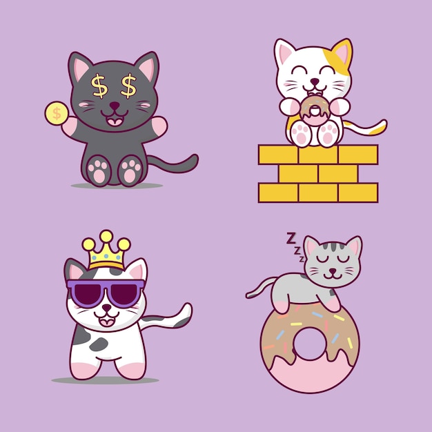 Cartoon cat cute