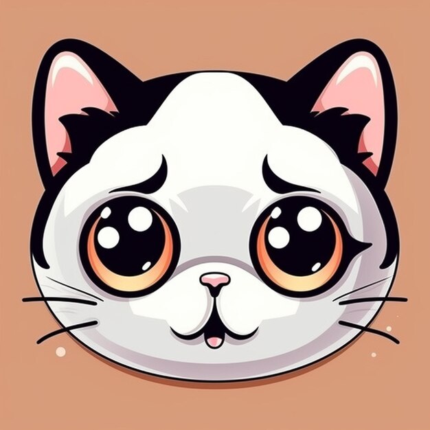 Vector cartoon cat face clipart vector design