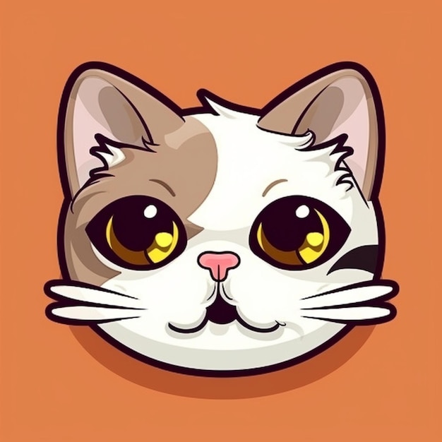Cartoon Cat face clipart Vector Design