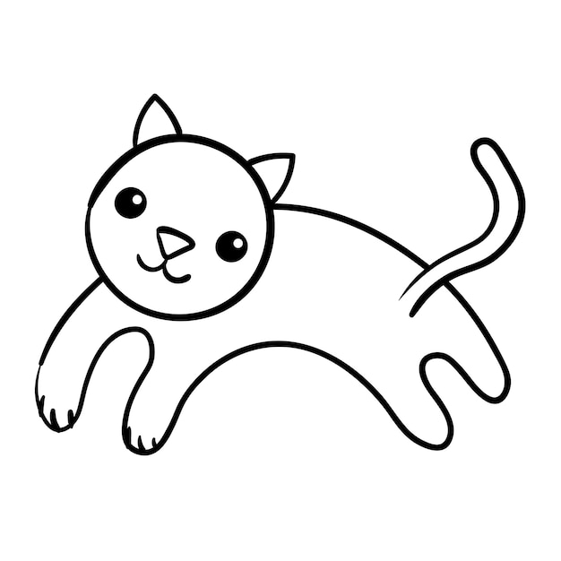 Мультфильм кошка Смешные домашние животные векторная иллюстрация Симпатичная икона кошки