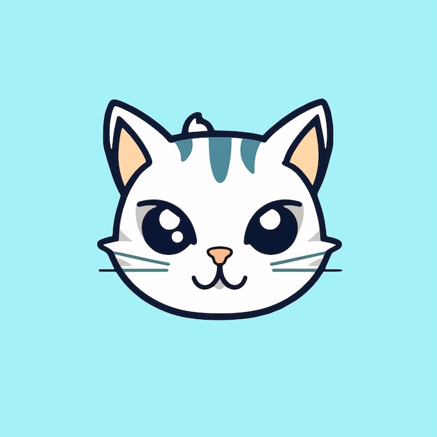 A cartoon cat's face with the word cat on it