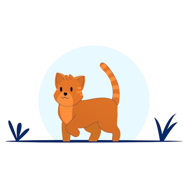 Vector cartoon cat style. happy pet. cat child. sweet kitty.