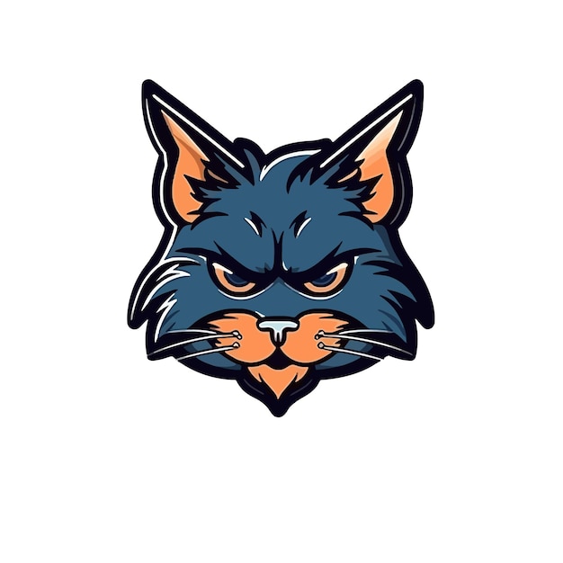 Angry cat face Royalty Free Vector Image - VectorStock