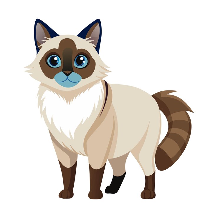 Vector 青い口を持つ漫画の猫