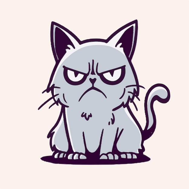 Cartoon angry cat PNG JPG (2102622)