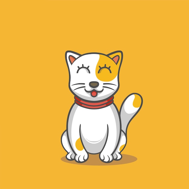 A cartoon cat with a yellow background that says'cat '