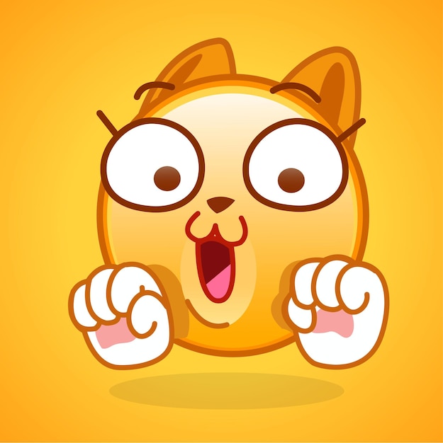 a cartoon cat with a yellow background