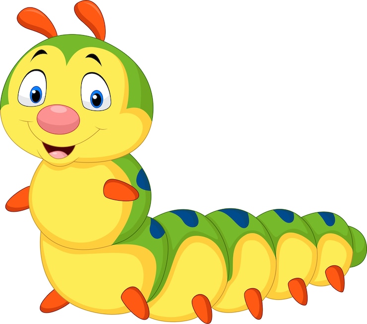 Vector cartoon caterpillar isolated on white background