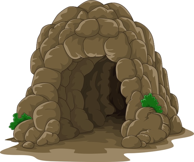 Vector cartoon cave isolated on white background