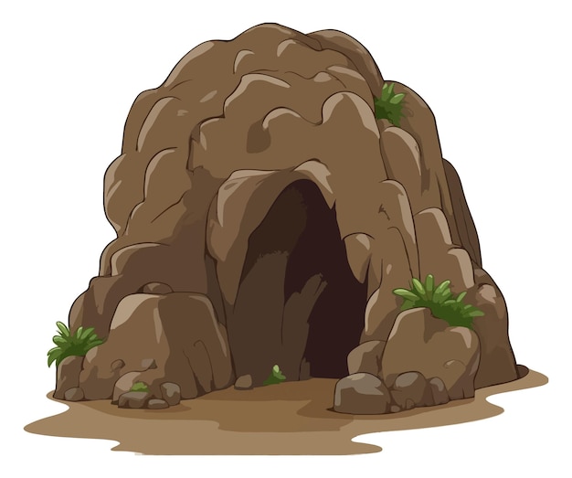 Vector cartoon cave isolated on white background