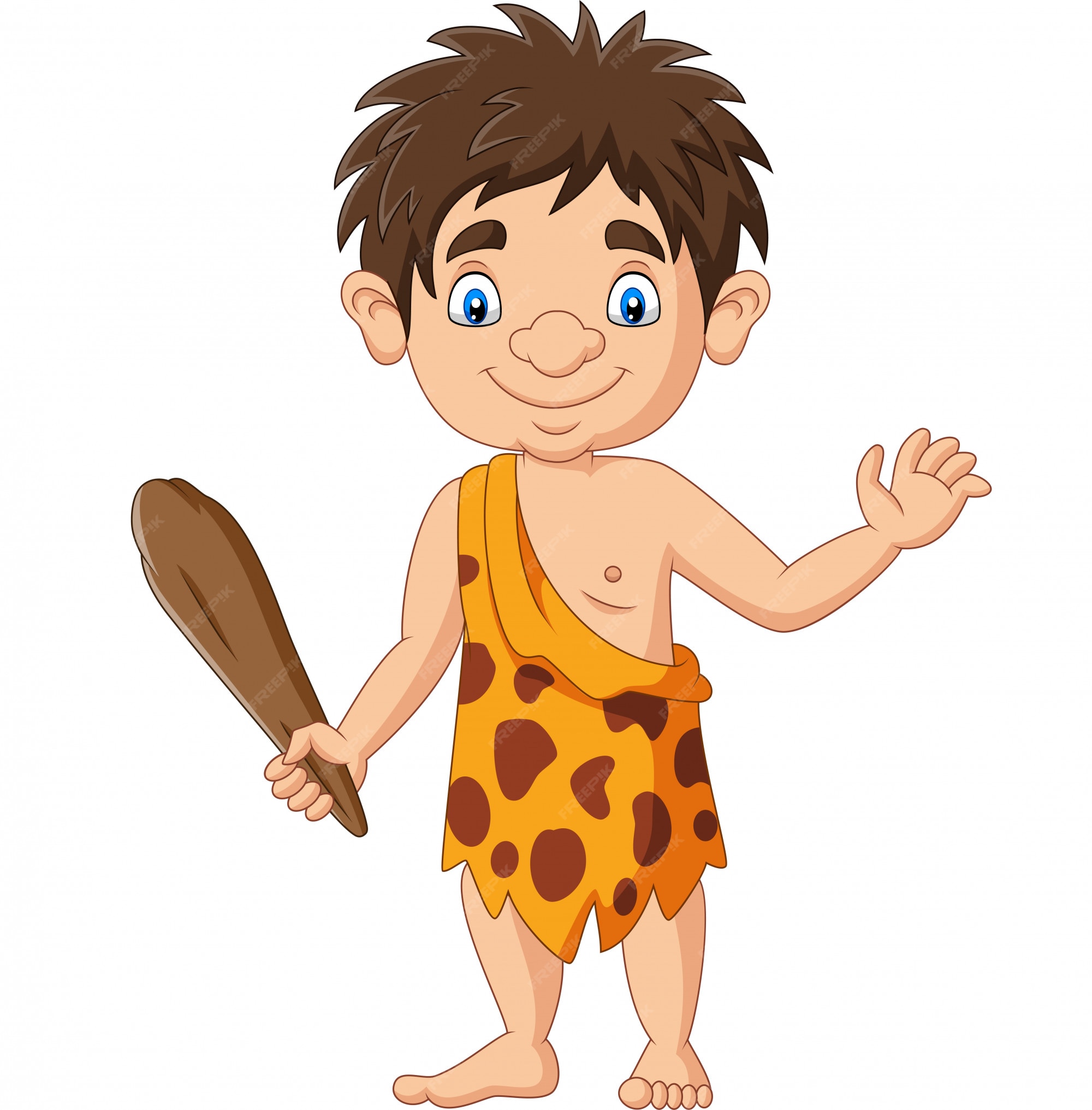 Premium Vector | Cartoon caveman holding a club Premium Vector | Cartoon caveman holding a club