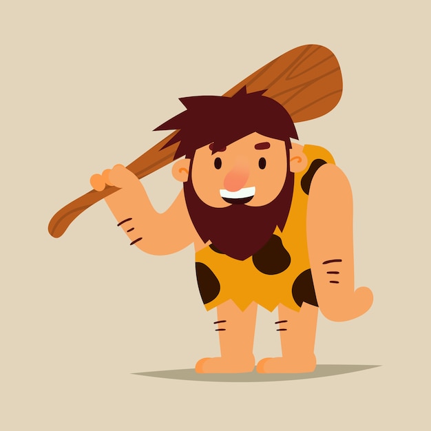 Vector cartoon caveman