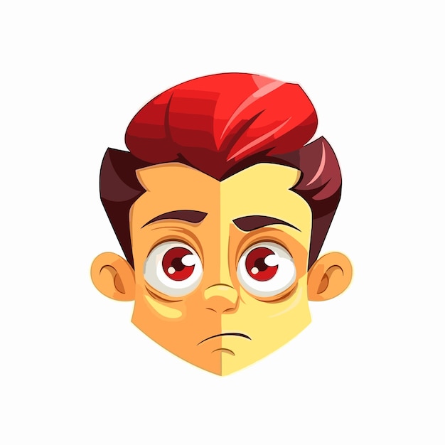 cartoon character avatar isolated yellow and red design