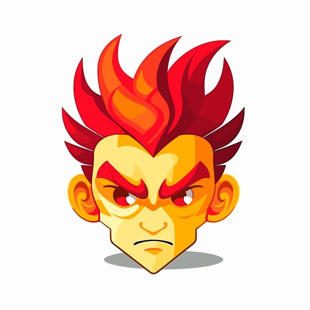 cartoon character avatar isolated yellow and red design