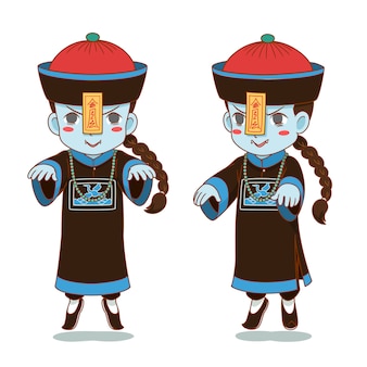Personaggio dei cartoni animati di zombie cinese