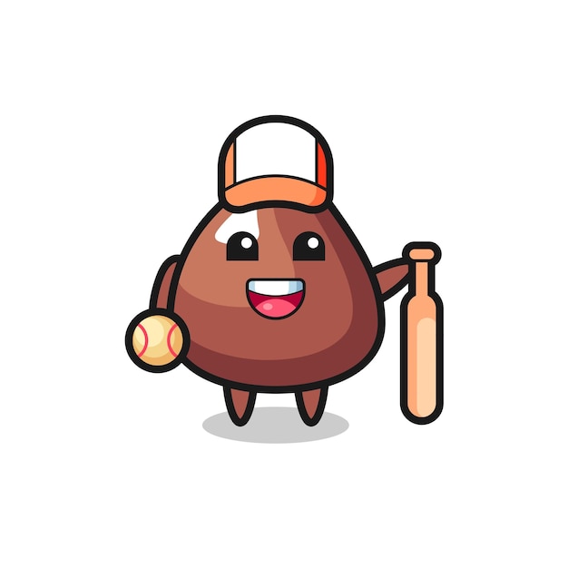 Мультяшный персонаж шоколадного чипса в роли бейсболиста