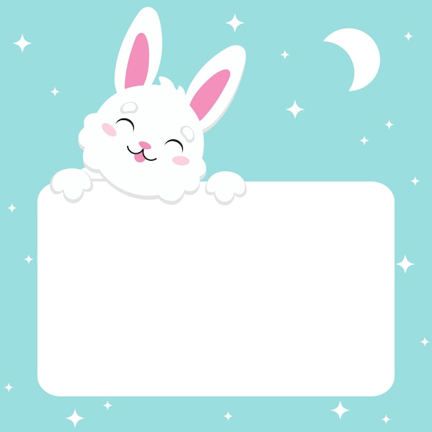 Cartoon character christmas rabbit Isolated on color background Design element Template for your design books stickers cards