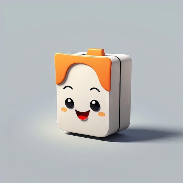 cartoon character cute little white cube cartoon character cute little white cube