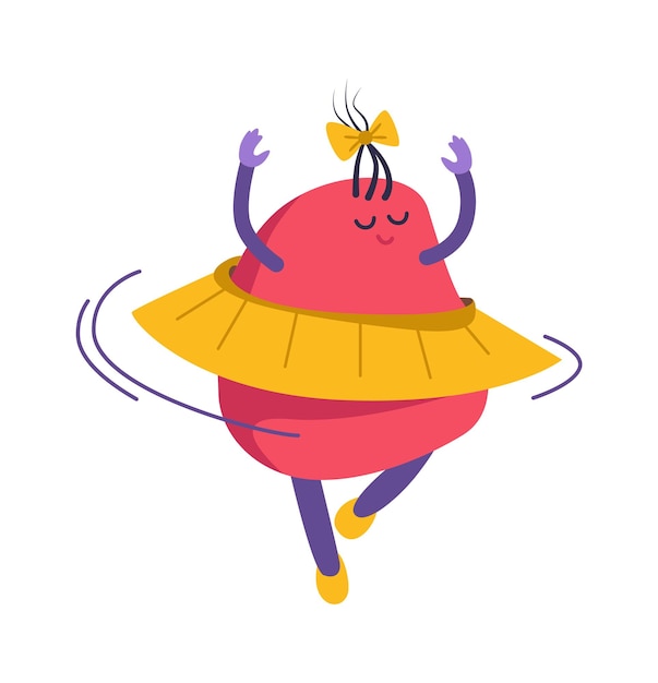 Vector cartoon character dancing vector illustration