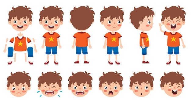Vector cartoon character design for animation