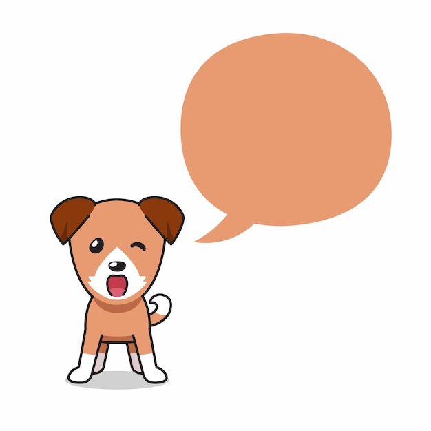 Cartoon character a dog with speech bubble for design.