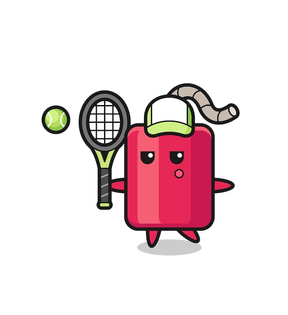 Vector cartoon character of dynamite as a tennis player