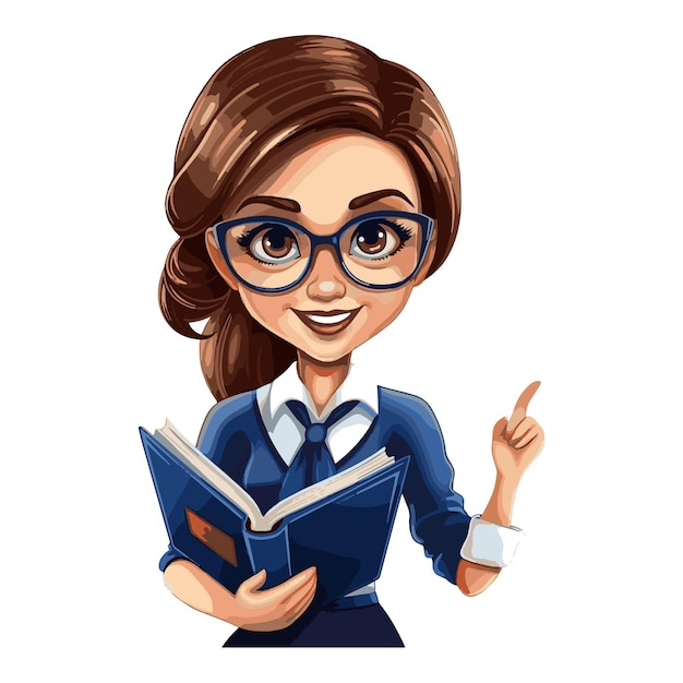 cartoon character of female teacher vector illustration