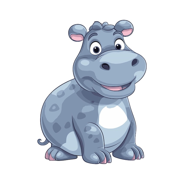 Cartoon character of funny hippo Vector illustration