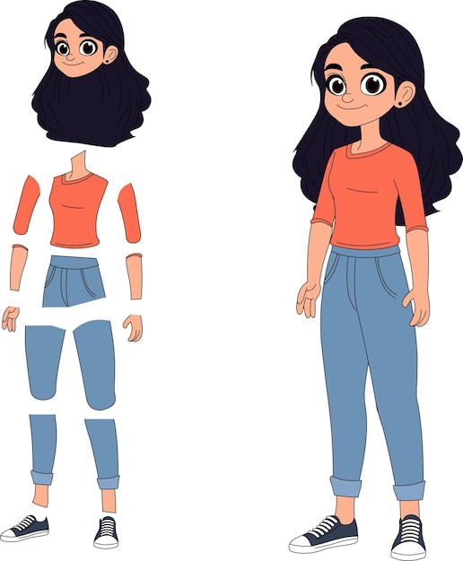 Cartoon character of an girl