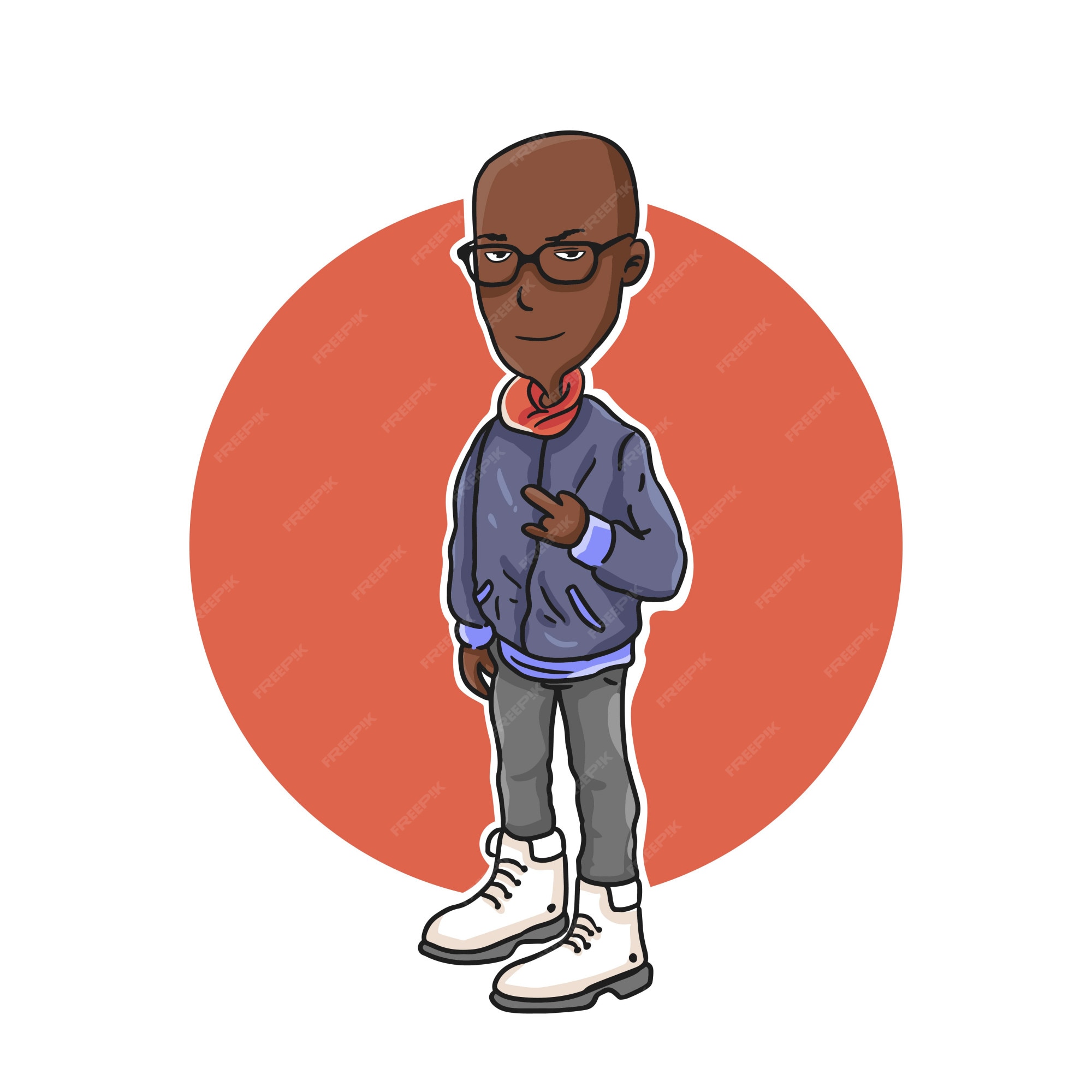 Premium Vector | Cartoon character illustration african american people with jacket. Premium Vector | Cartoon character illustration african american people with jacket.