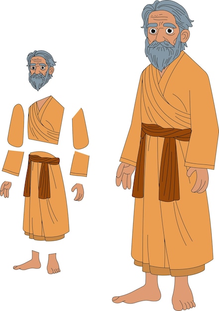 a cartoon character of indian sadhu