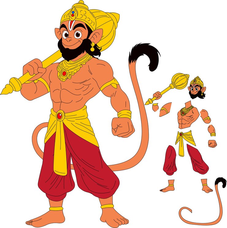वेक्टर cartoon character of lord hanuman