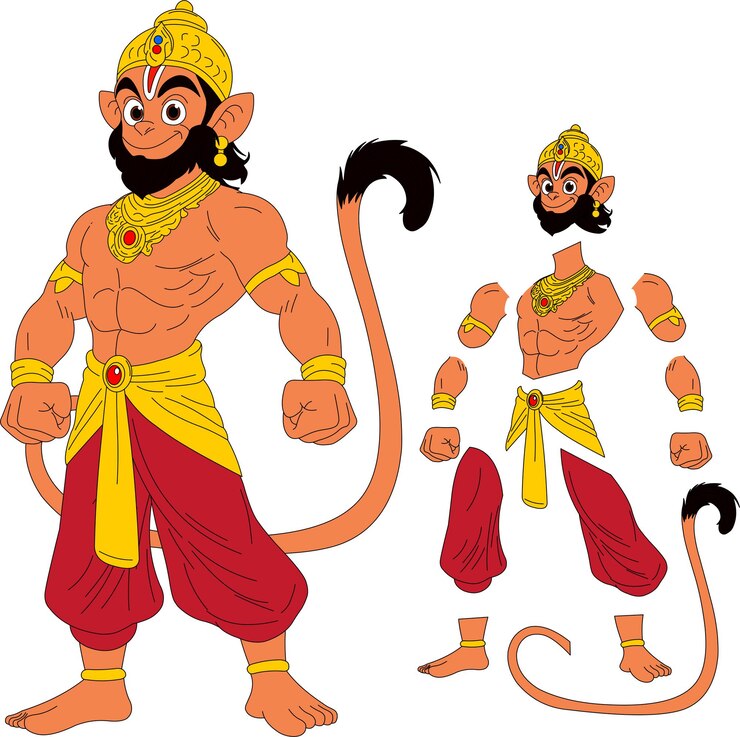 वेक्टर cartoon character of lord hanuman