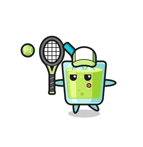 Cartoon character of melon juice as a tennis player , cute style design for t shirt, sticker, logo element