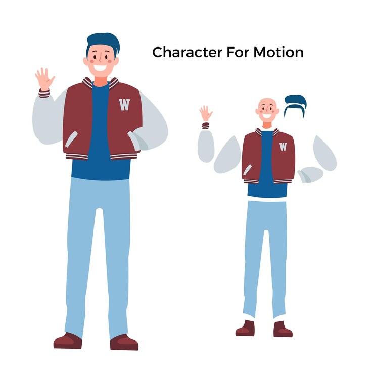 Vector 모션 디자인을위한 만화 캐릭터