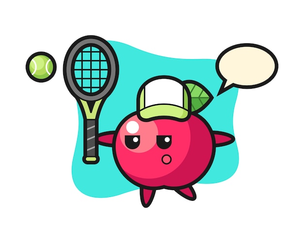 テニス選手としてのアップルの漫画のキャラクター