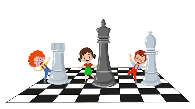 Cartoon Character Playing Chess Game