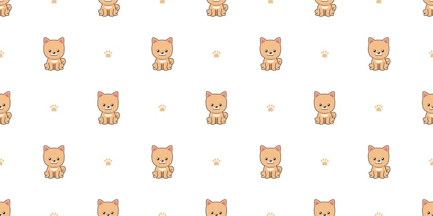 Cartoon character pomeranian dog seamless pattern background