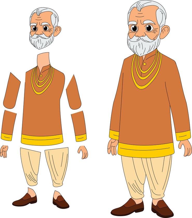 वेक्टर a cartoon character of rich old man