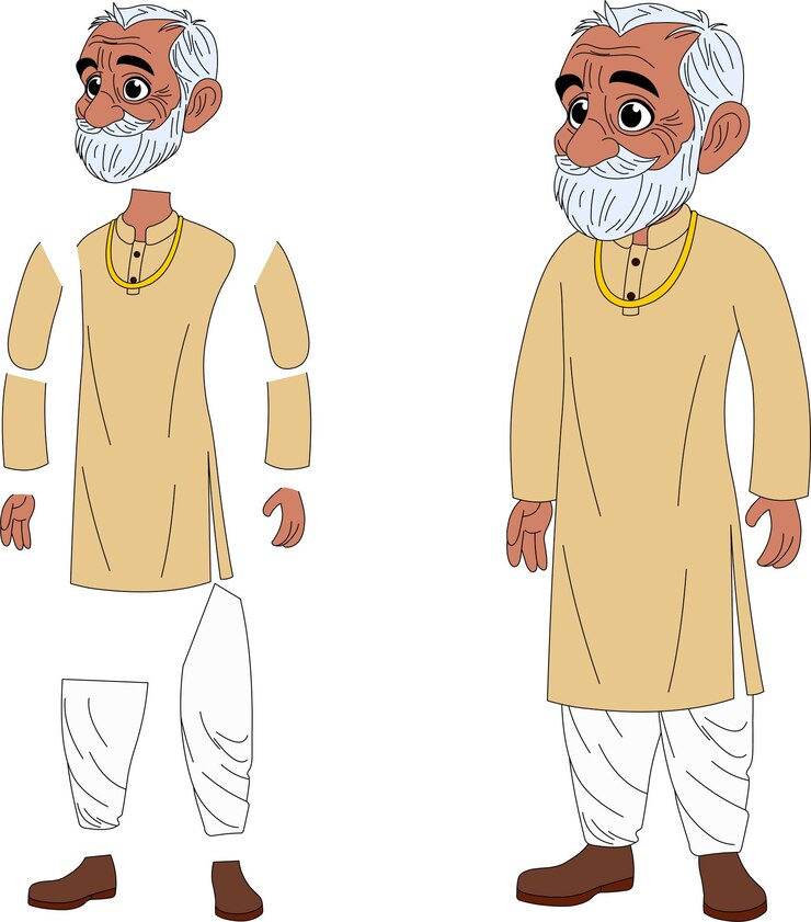 वेक्टर a cartoon character of rich old man