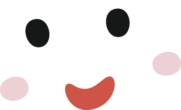 Cartoon Character's Happy Face Vector Illustration