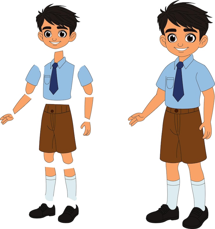 वेक्टर cartoon character of school boy
