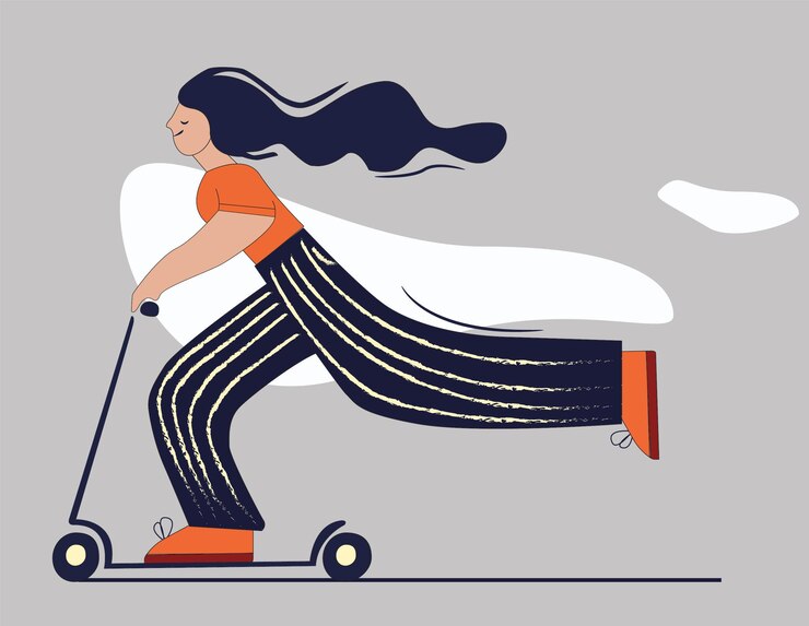 Cartoon character of Skateboard Girl
