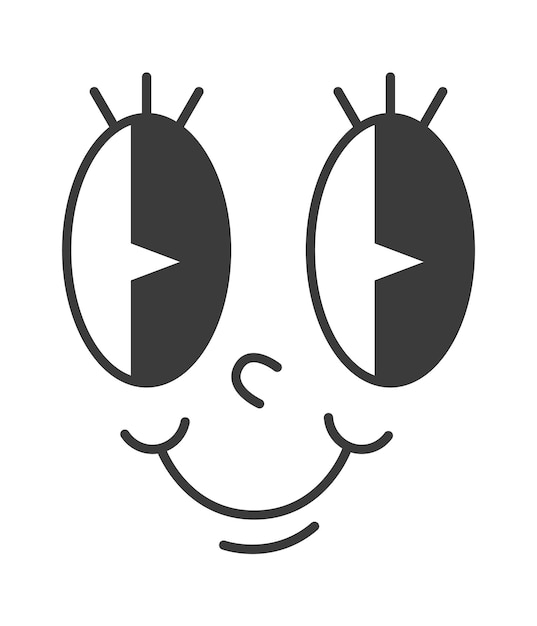 Cartoon Character Smiling Face