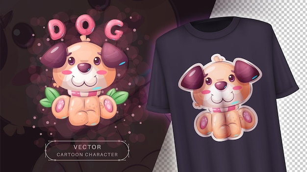 Cartoon character teddy animal dog. vector eps 10